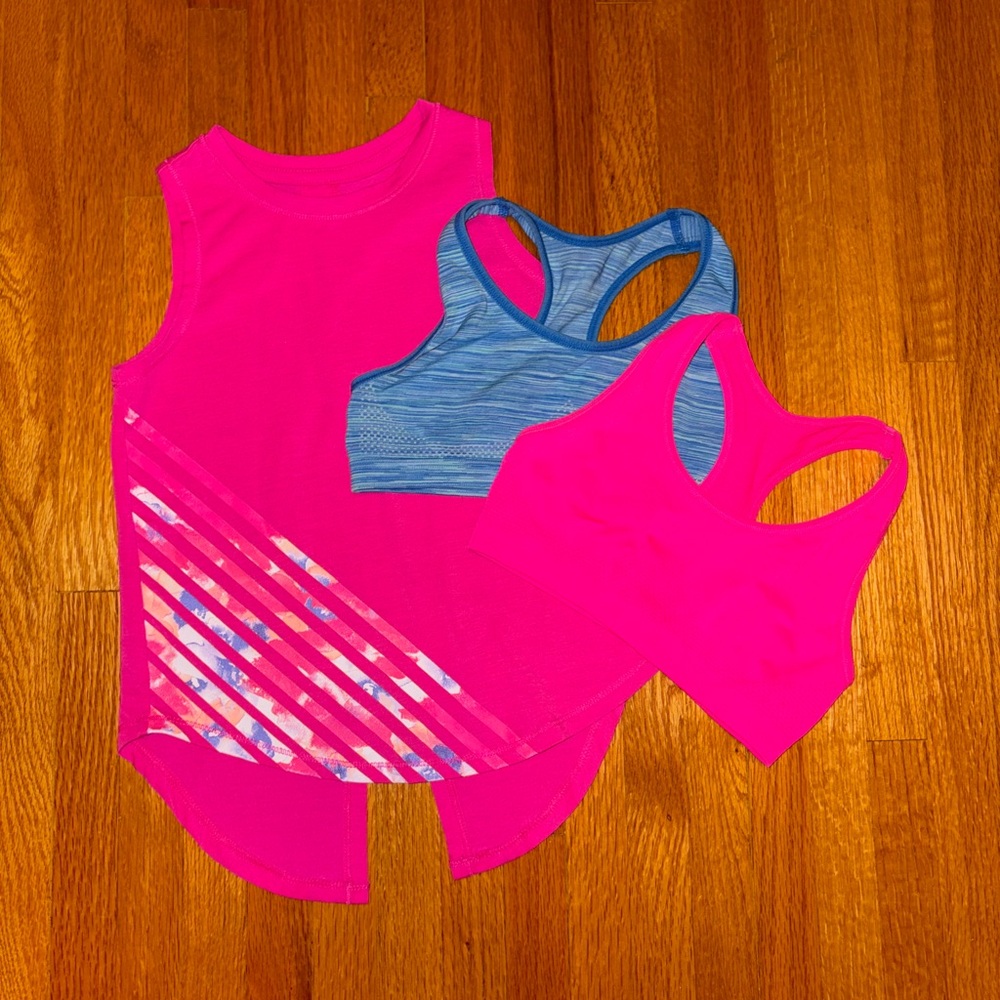 Athletic Works Girls Tank & 2 George Girls Sports Bras